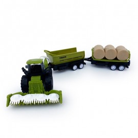 Tractor cu 2 remorci - baloti (25 cm)