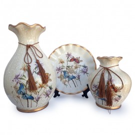 Set ceramica - 2 vaze si farfurie